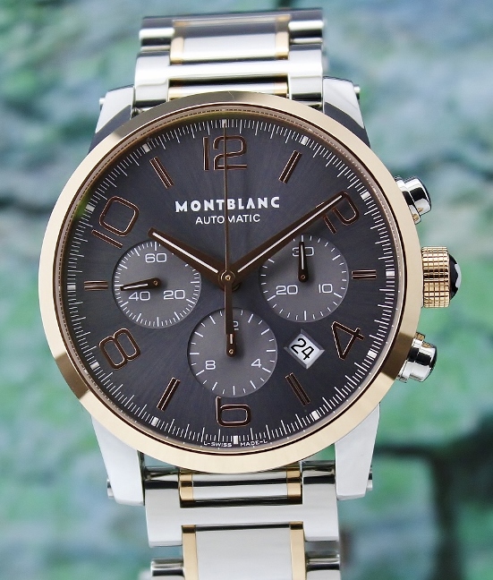 (image for) LIKE NEW MONT BLANC TIMEWALKER 43MM STAINLESS STEEL & 18K ROSE GOLD CHRONOGRAPH / 7141